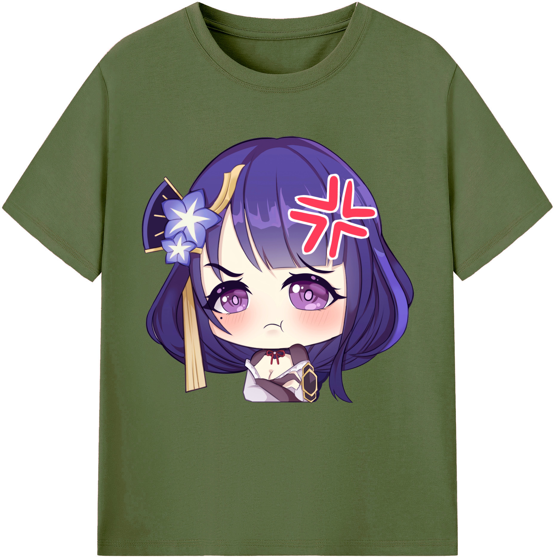 げんし神 雷電将軍 らいでんしょうぐん genshin Raiden Shogun 綿100％半袖Tシャツ（フロントプリント）